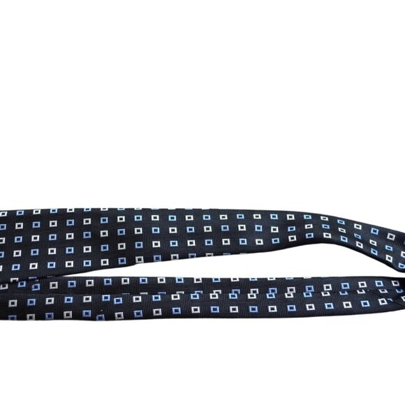 Brooks Brothers "346" Makers Blue and Silver Square Print 100% Silk Tie - Picture 6 of 7